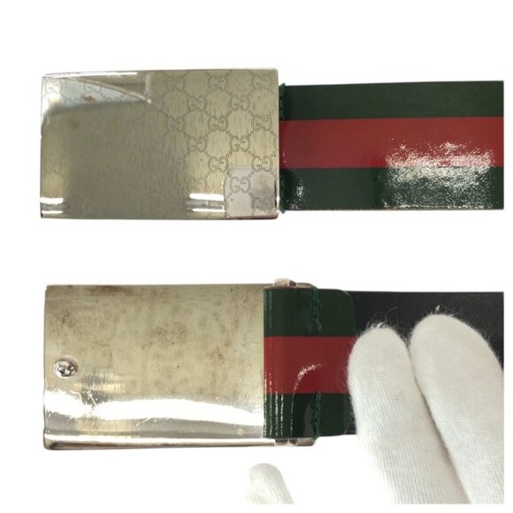 Gucci Sherry GG Pattern Leather Green Red main image 9